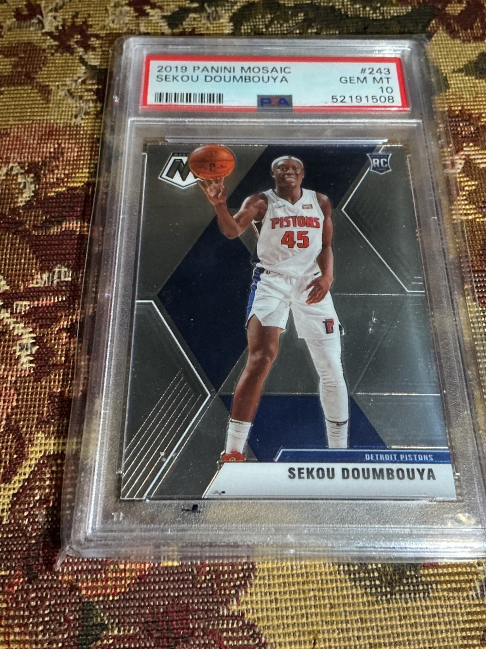 2019-20 Panini Mosaic Sekou Doumbouya #243 NBA Rookie card Graded PSA 10